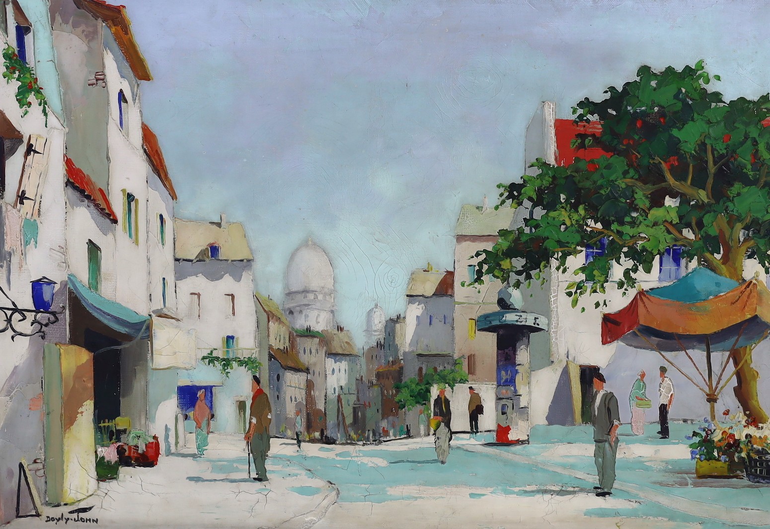 Cecil Rochfort D'Oyly John (British, 1906-1993), 'Place du Tertre, Paris', oil on canvas, 44 x 64cm